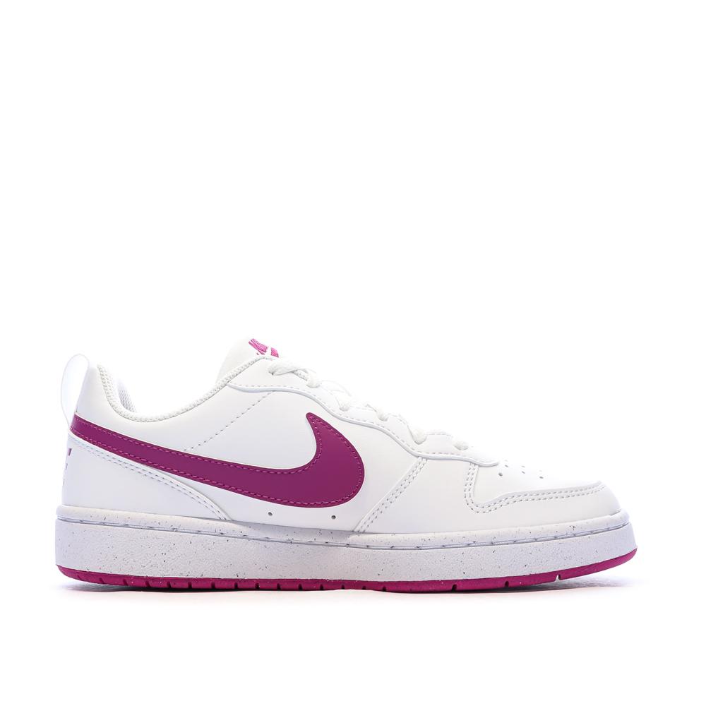 Baskets Blanche/Prune Femme Nike Court Borough Low Recraft vue 2