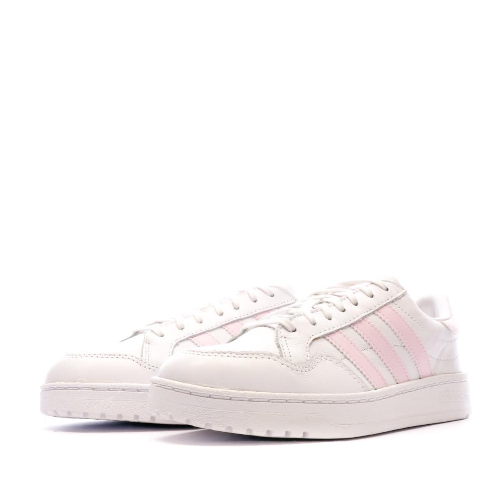 Baskets Blanche/Rose Femme Adidas Team Court vue 6