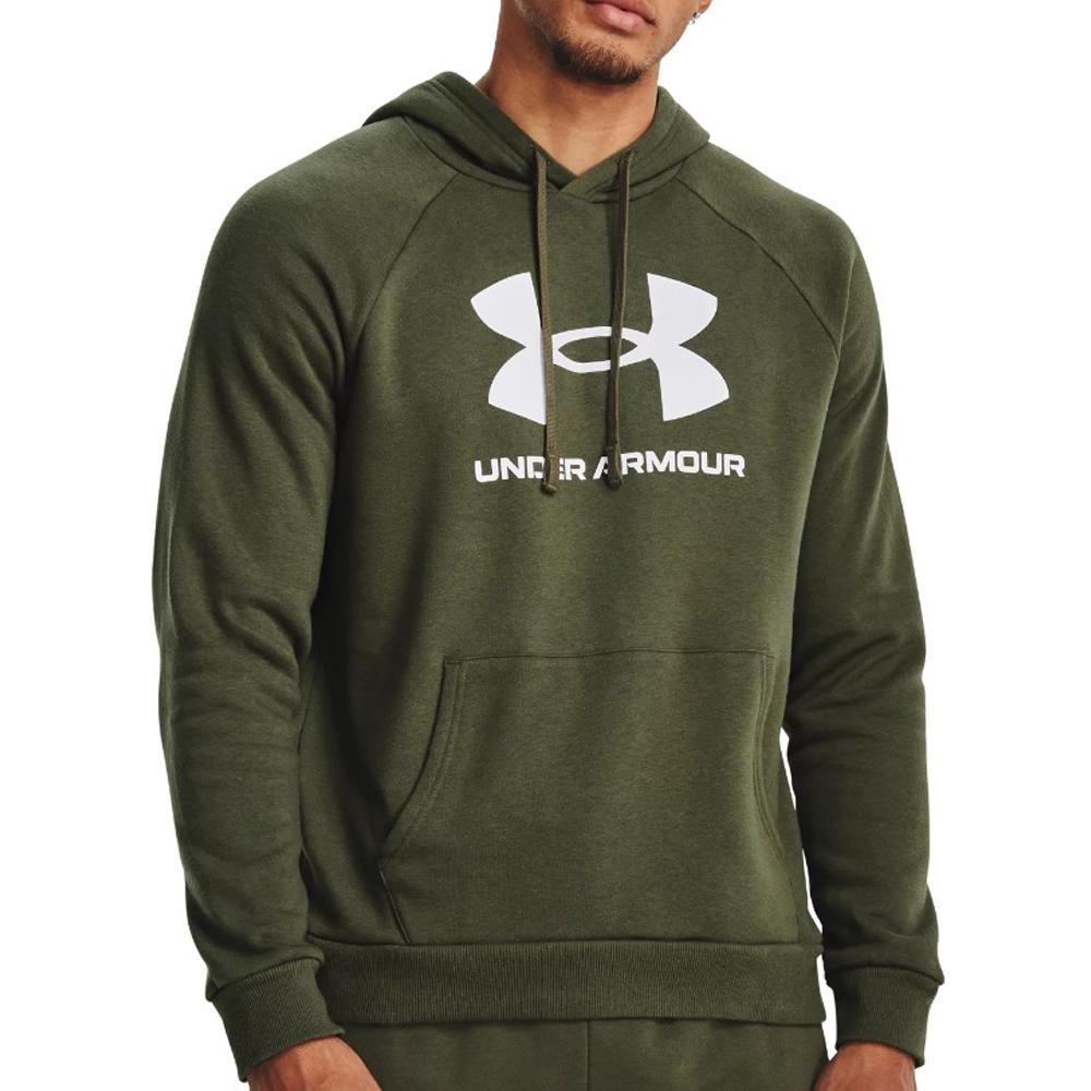 Sweat Capuche Kaki Homme Under Armour Rival Fleece Logo pas cher