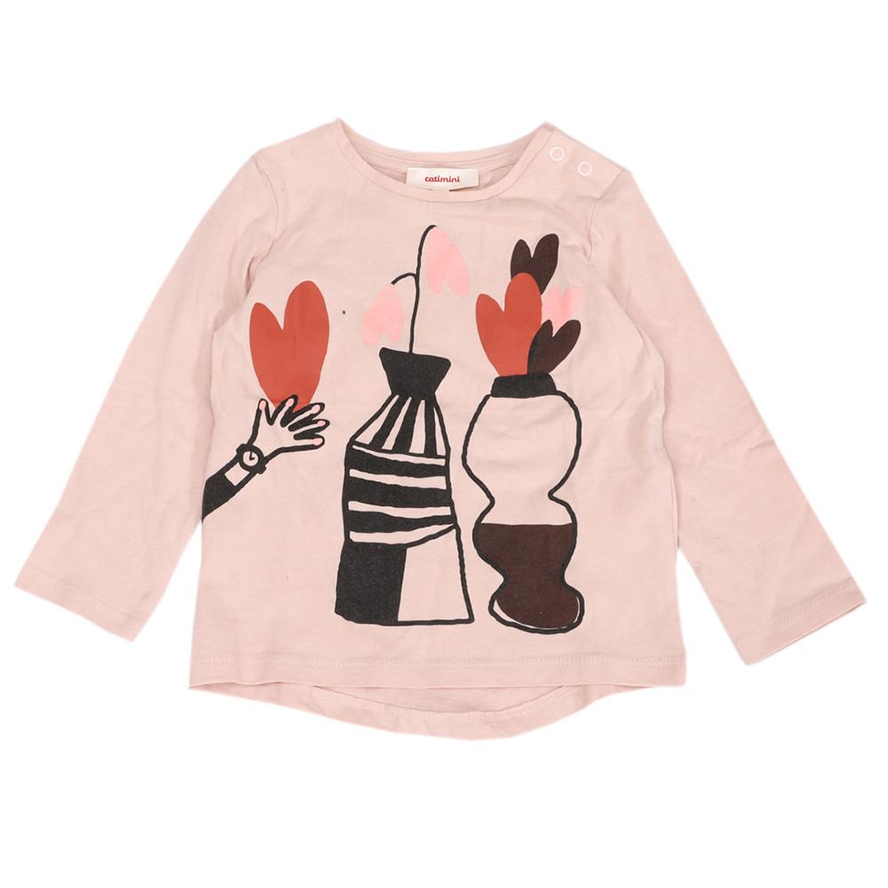 T-shirt Manches Longues Rose Fille Catimini pas cher