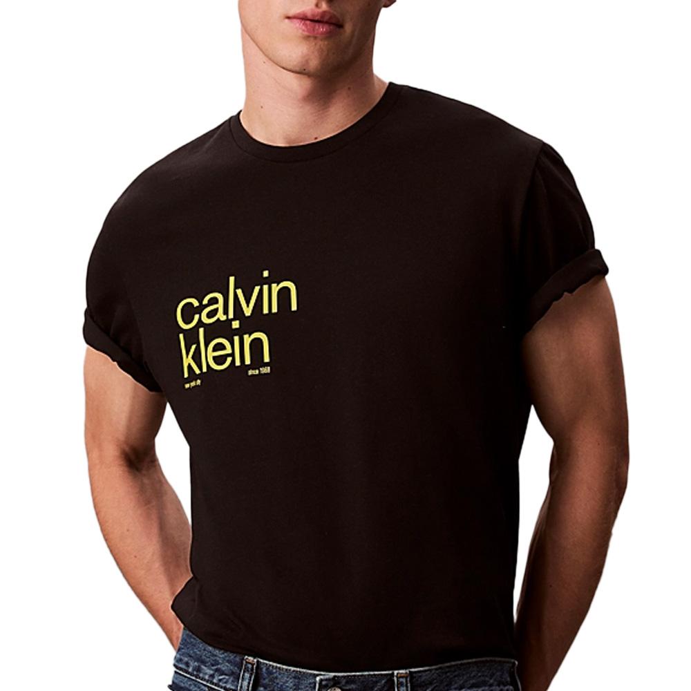 T-Shirt Noir/Jaune Homme Calvin Klein Jeans LV04RD810G pas cher