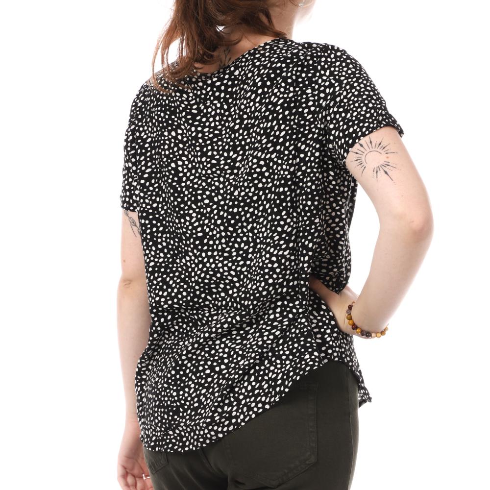 Blouse Noire à Motifs Femme Vero Moda Easy Joy vue 2