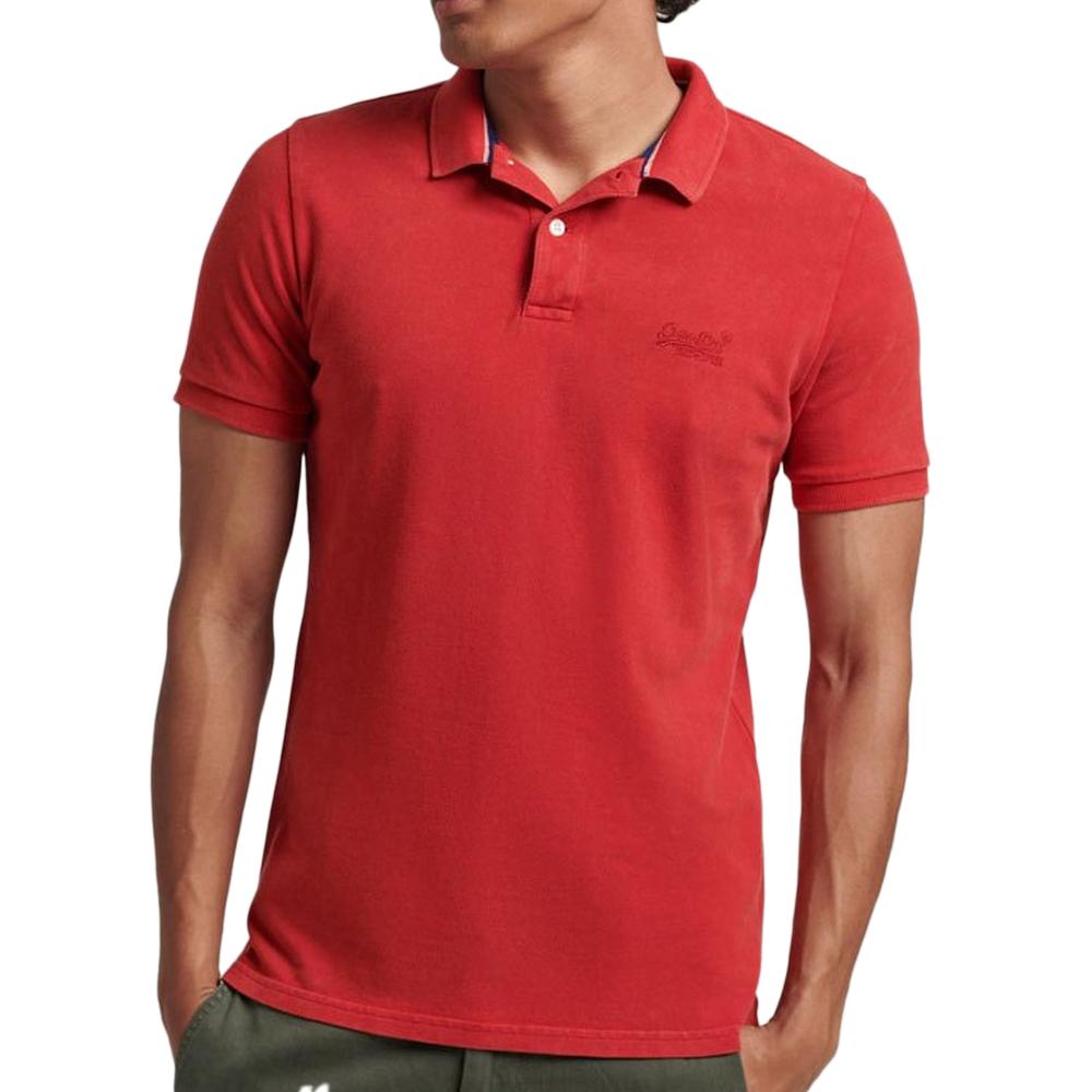 Polo Rouge Homme Superdry Destroy pas cher