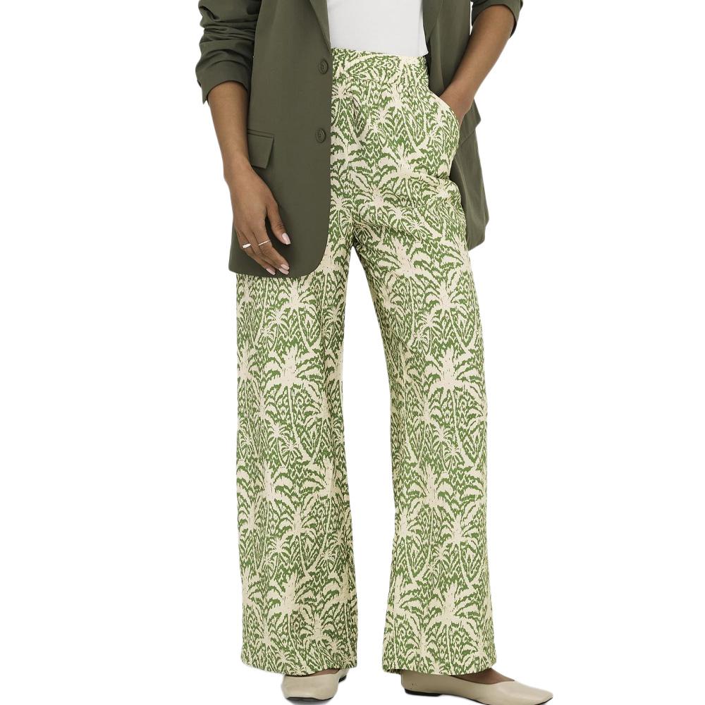 Pantalon Fluide Beige/Vert Femme JDY Troya pas cher