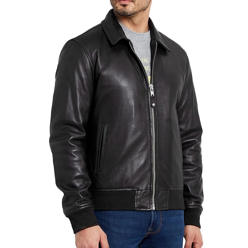 Blouson cuir Noir Homme Schott Mens Leather Pilot pas cher