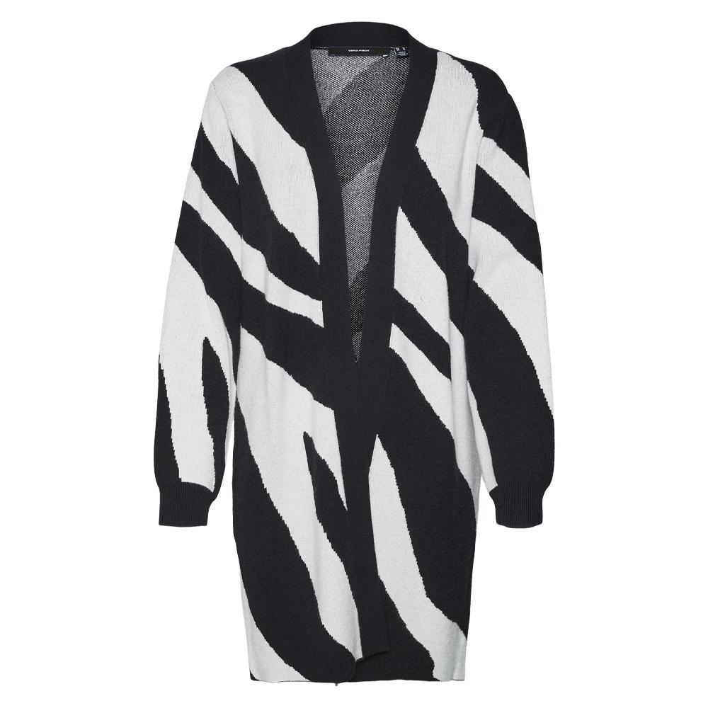 Gilet Long Blanc/Noir Imprimé Femme Vero Moda Nancy Open vue 3