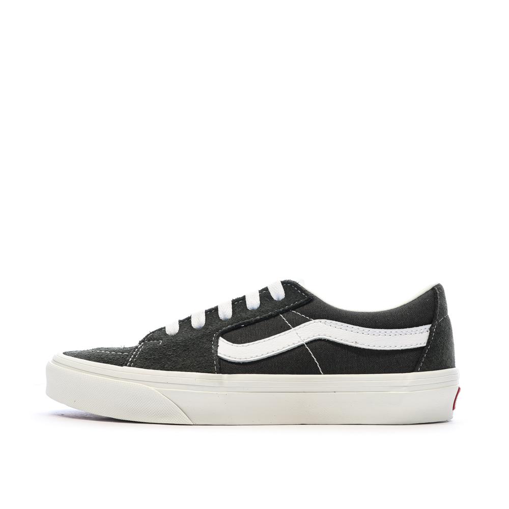 Baskets Gris/Blanc Femme Vans Sk8-low Canva pas cher