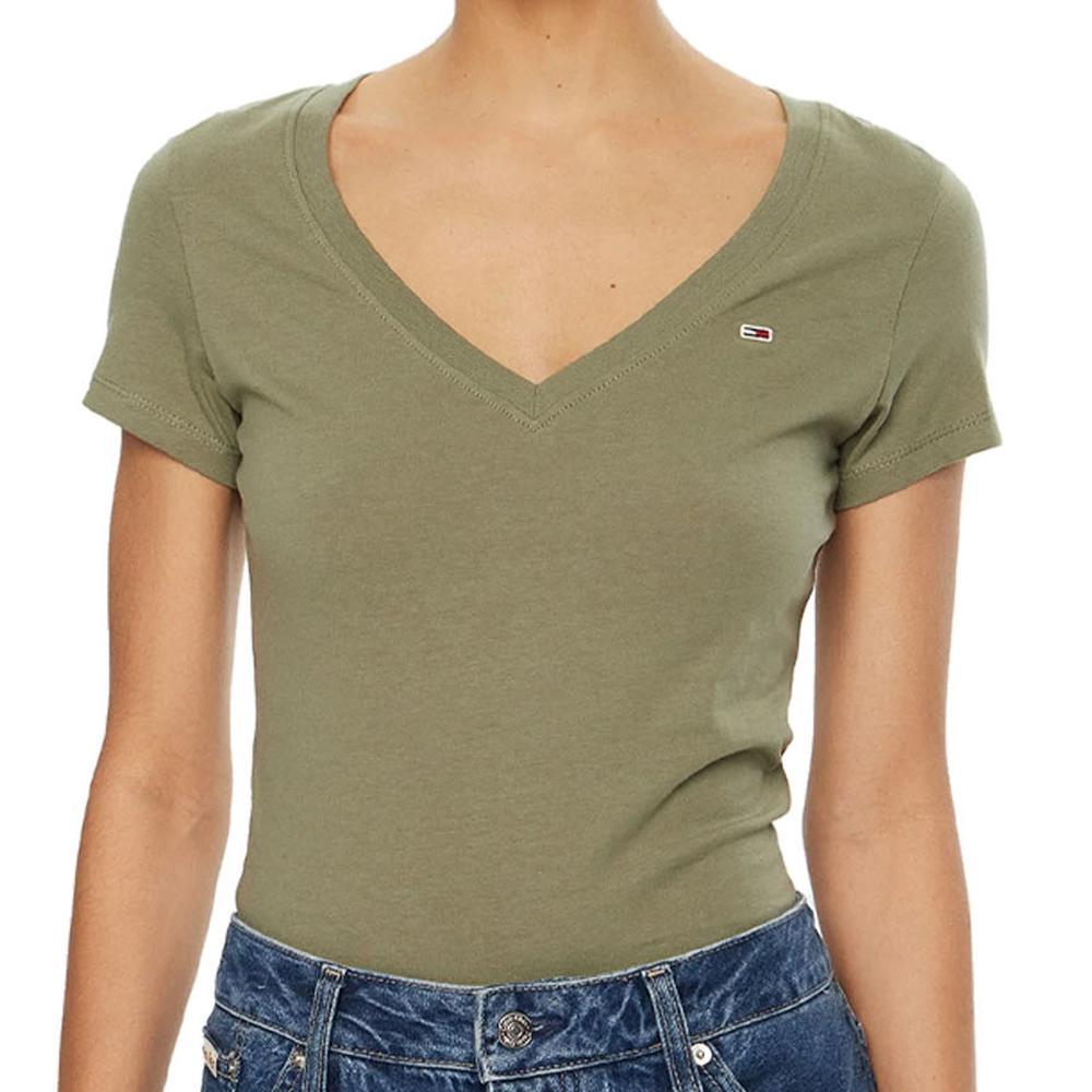 T-shirt Kaki Femme Tommy Hilfiger Aruba pas cher