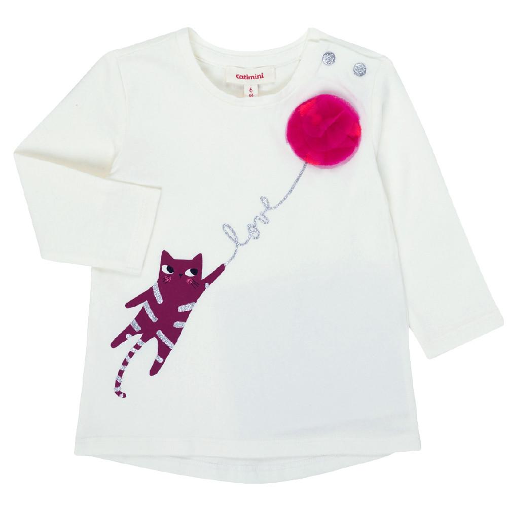 T-shirt Blanc Fille Catimini CR10063 pas cher