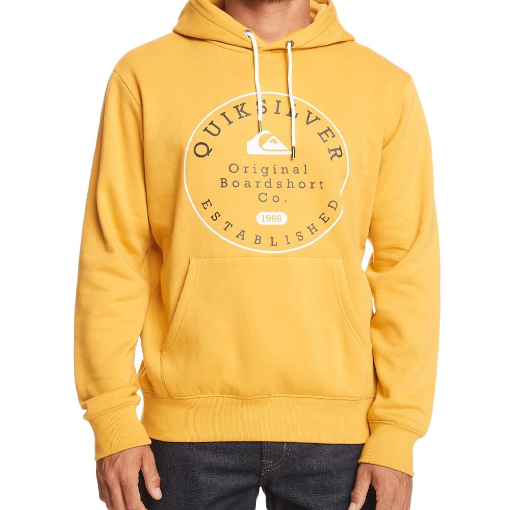 Sudadera amarilla para hombre Quiksilver Circletrimhood barato