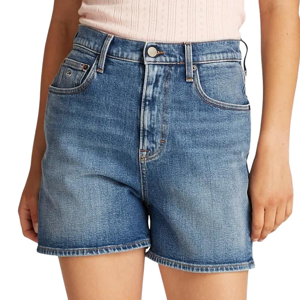 Short en Jean Bleu Femme Tommy Hilfiger Mom pas cher