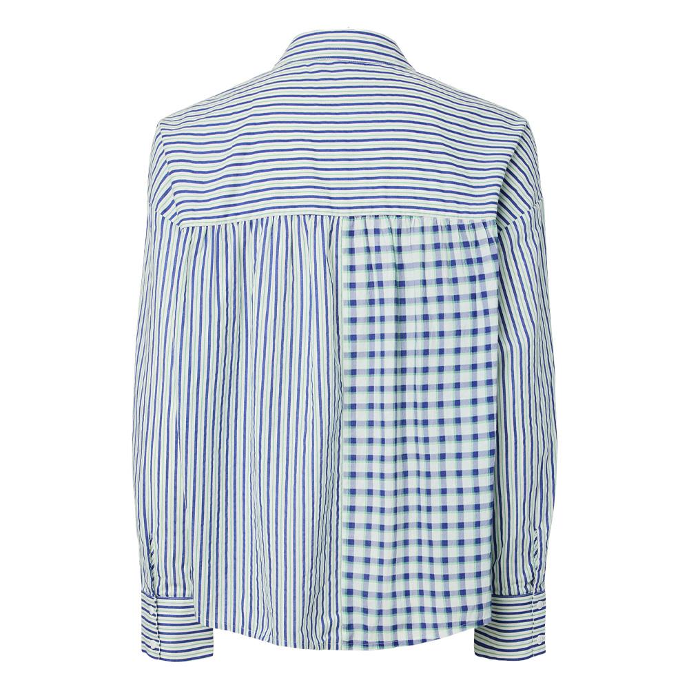 Chemise Blanche/Bleu Femme Pieces Javier vue 2