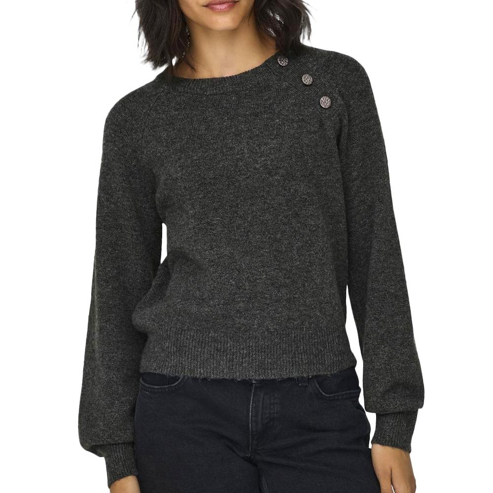 Pull Gris Femme JDY Button pas cher