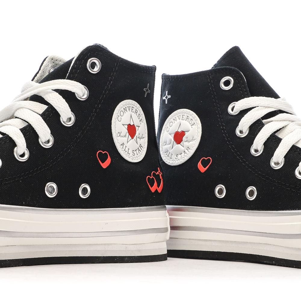 Baskets Noires Fille Converse Chuck Taylor All Star Eva vue 7