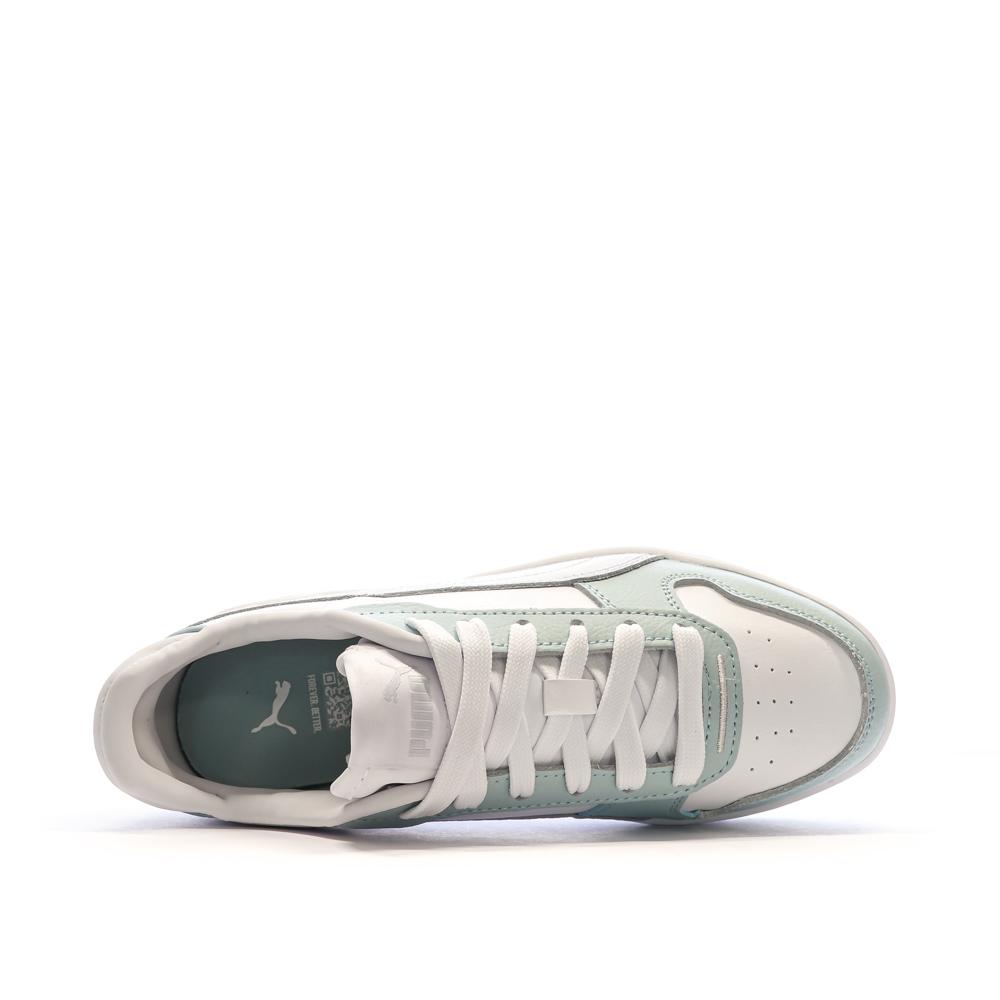 Baskets Blanc/Gris/Vert Femme Puma Carina vue 4
