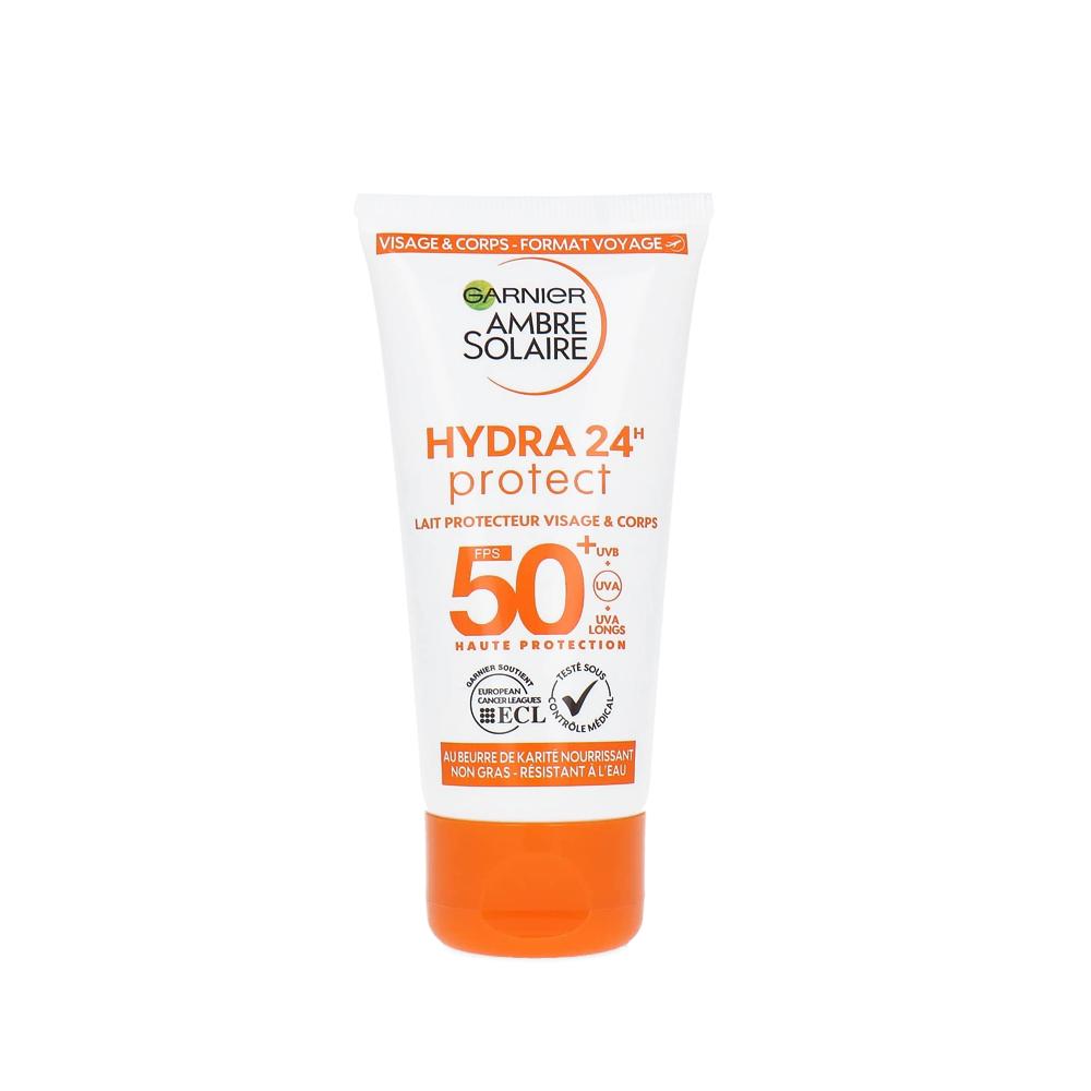 Crème Solaire Garnier Ambre Solaire Hydra 24h SPF50+ 50ml pas cher