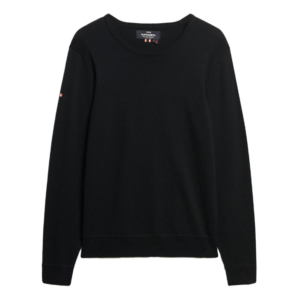 Pull Noir Homme Superdry Merino Crew Jumper vue 2