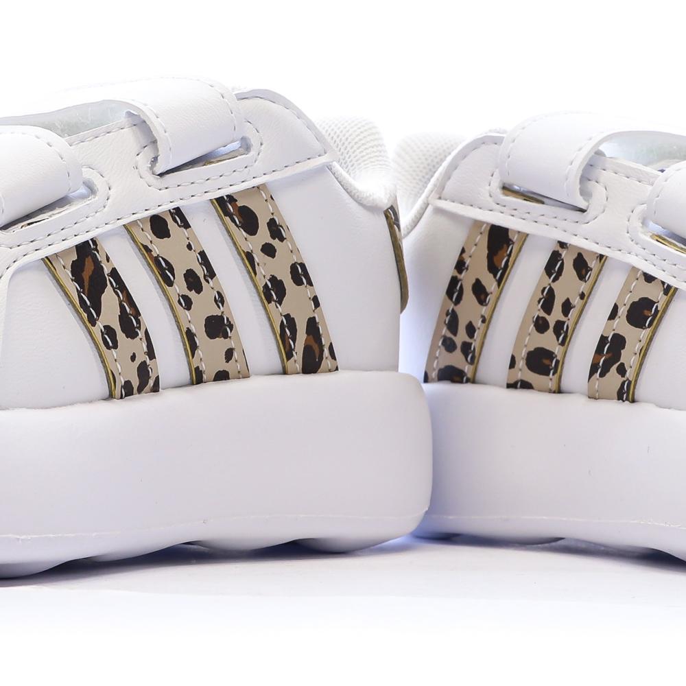 Baskets Blanches/Marron Fille Adidas Grand Court 2.0 vue 7