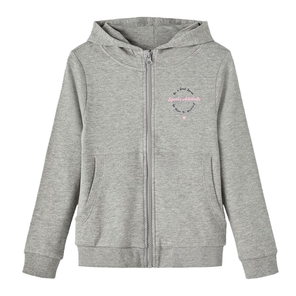 Sweat Gris zippé Fille Name It Folise pas cher