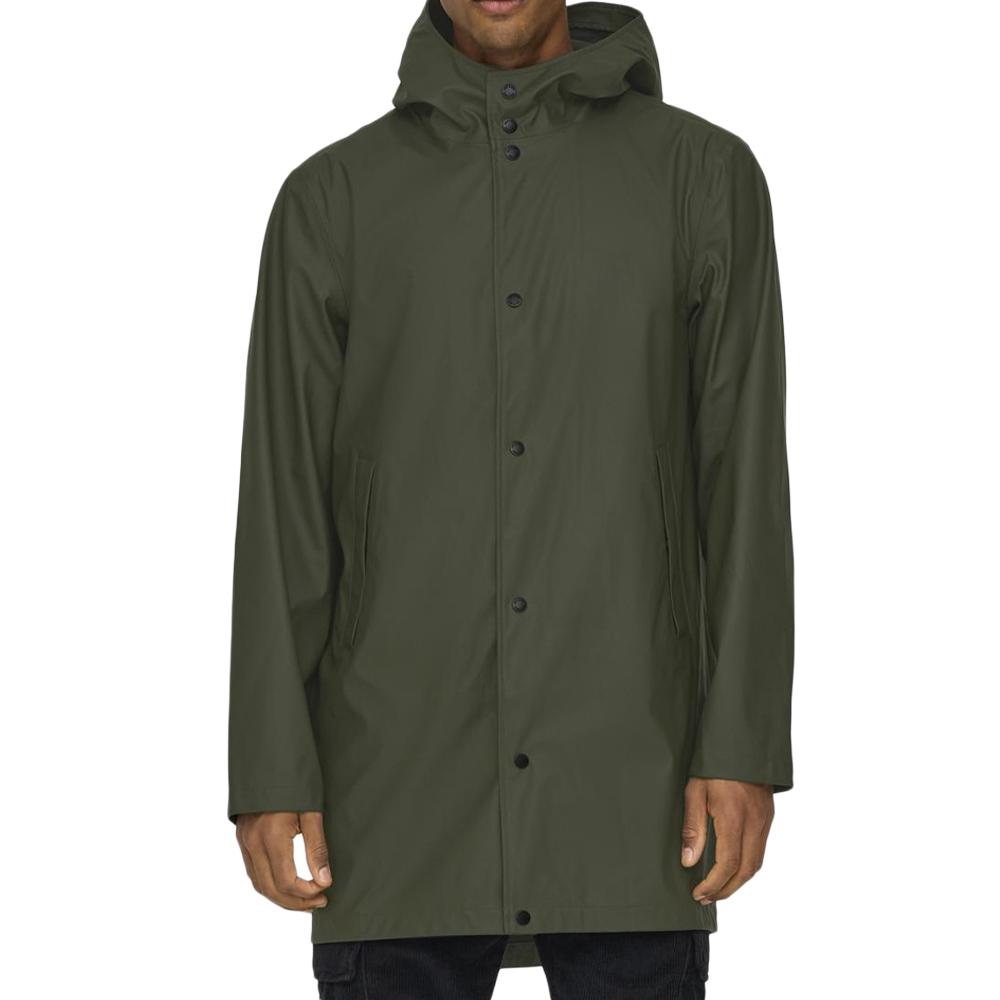 Veste de Pluie Kaki Homme Only & Sons Luca Rain pas cher