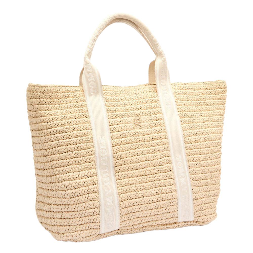 Sac Fourre tout Paille Femme Tommy Hilfiger Spring Tote pas cher