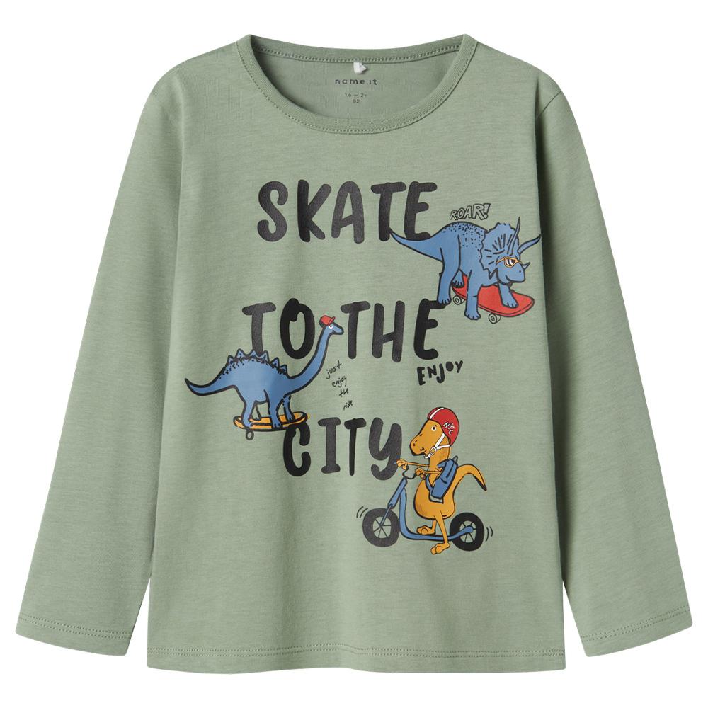 T-Shirt Manches Longues Vert Garçon Name it Plasse pas cher