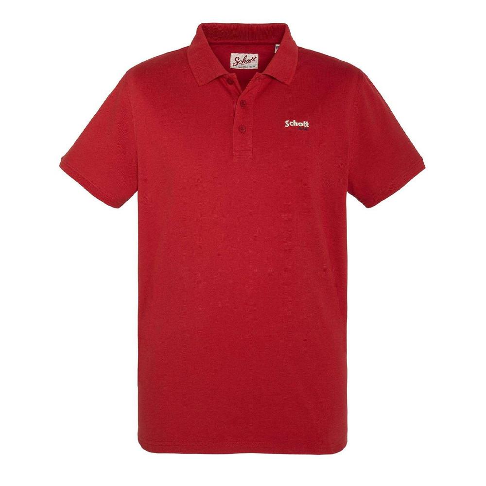 Polo Rouge Homme Schott S0022 pas cher