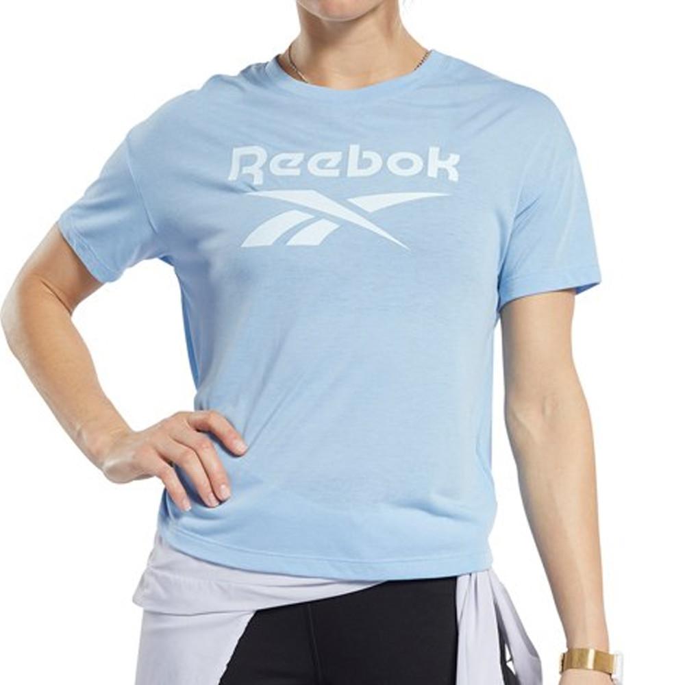 T-shirt Bleu Femme Reebok Workout Reday Supremium Logo pas cher