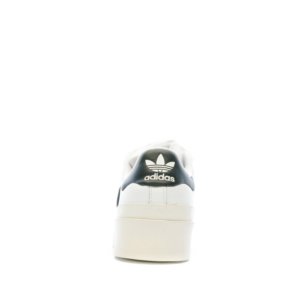 Baskets Blanches/Noir Femme Adidas Superstar Bonega vue 3