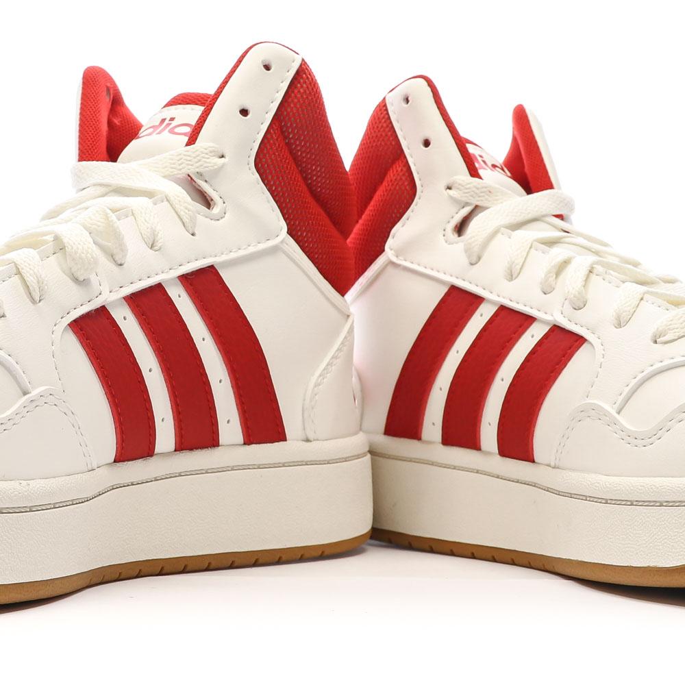 Baskets Blanc/Rouge Homme Adidas Hoops 3.0 Mid vue 7