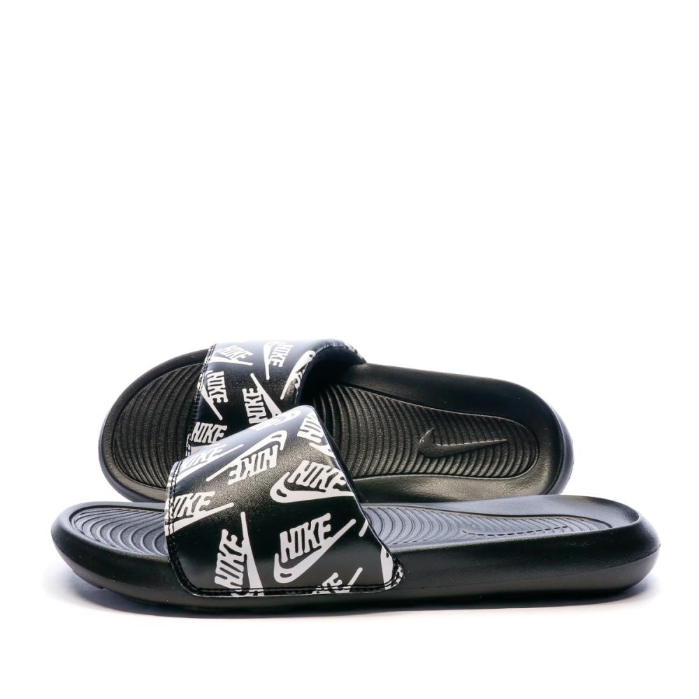 Claquettes Noir Homme Nike Victori One Slide Print pas cher