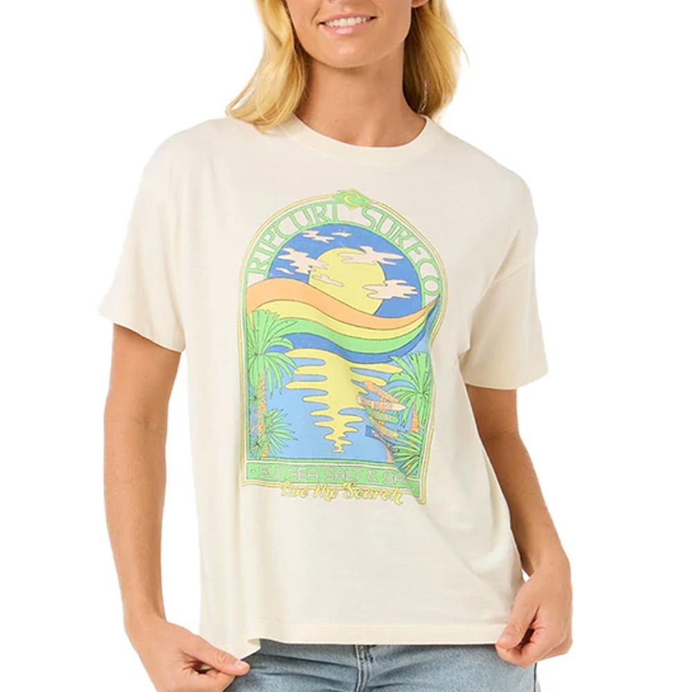 Rip Curl Sun &amp; Sea Relaxed Women's Ecru T-Shirt günstig