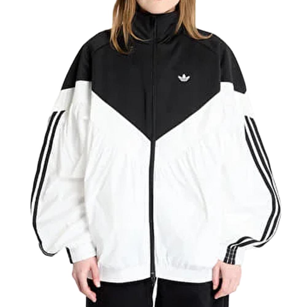 Veste Noire/Blanche Femme Adidas Tracktop pas cher
