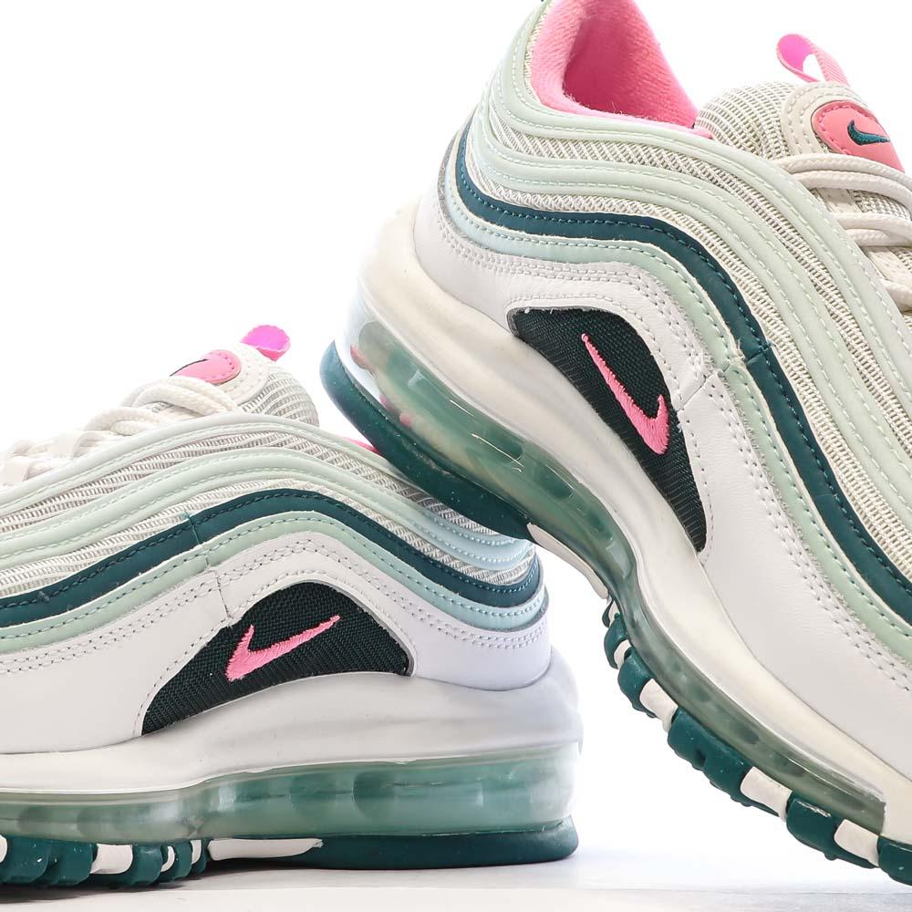 Baskets Vert/Rose Junior Nike Air Max 97 BG vue 7