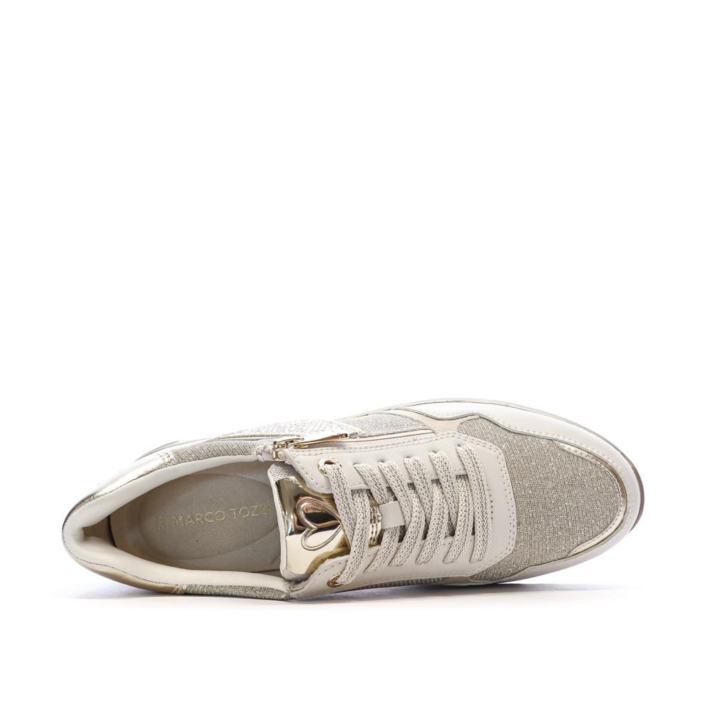 Baskets Gris Perle Femme Marco Tozzi Cream vue 4