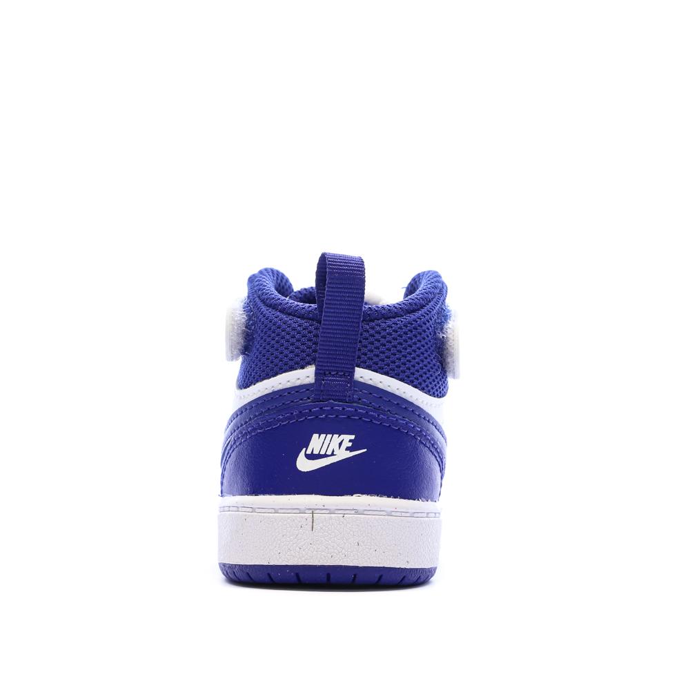 Baskets Blanc/Bleu Garçon Nike Court Borough vue 3