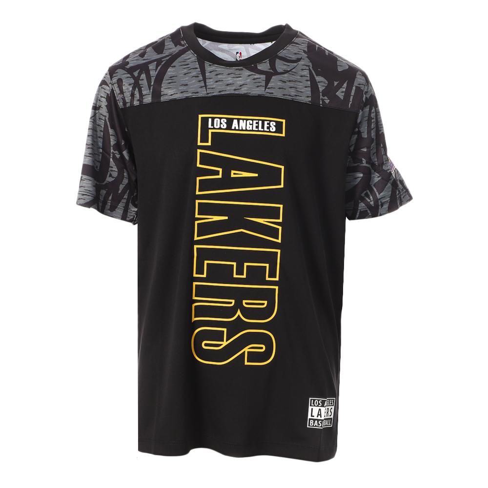 LOS ANGELES LAKERS T-Shirt Gris/Noir Garçon NBA Mural Sublimated pas cher