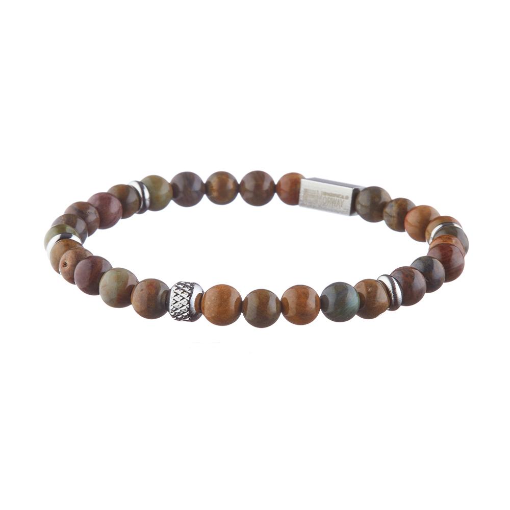 Bracelet Marrons/Acier Homme Geographical Norway 315077 pas cher