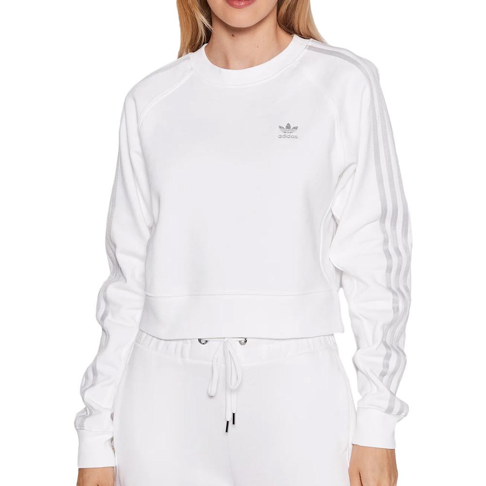 Sweat Crop Blanc Femme Adidas HF7531 pas cher