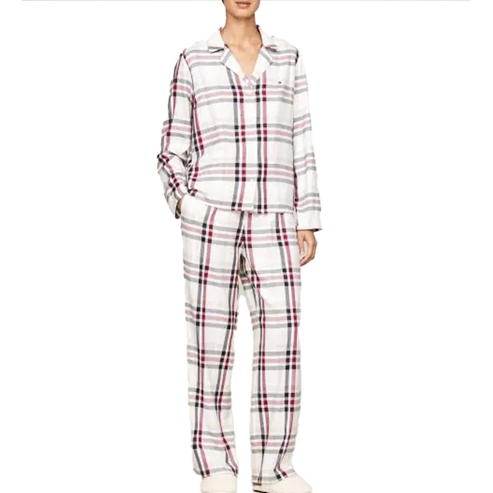 Pyjama Blanc/Marine/Rouge Femme Tommy Hilfiger Heritage pas cher