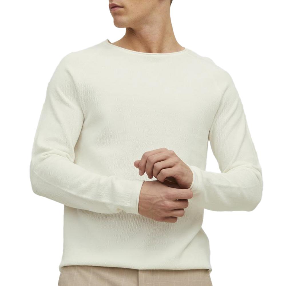 Pull Blanc Homme Jack & Jones Knit Crew pas cher
