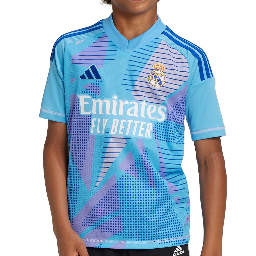 Real Madrid Maillot de Gardien Bleu Junior Adidas 24/25 pas cher