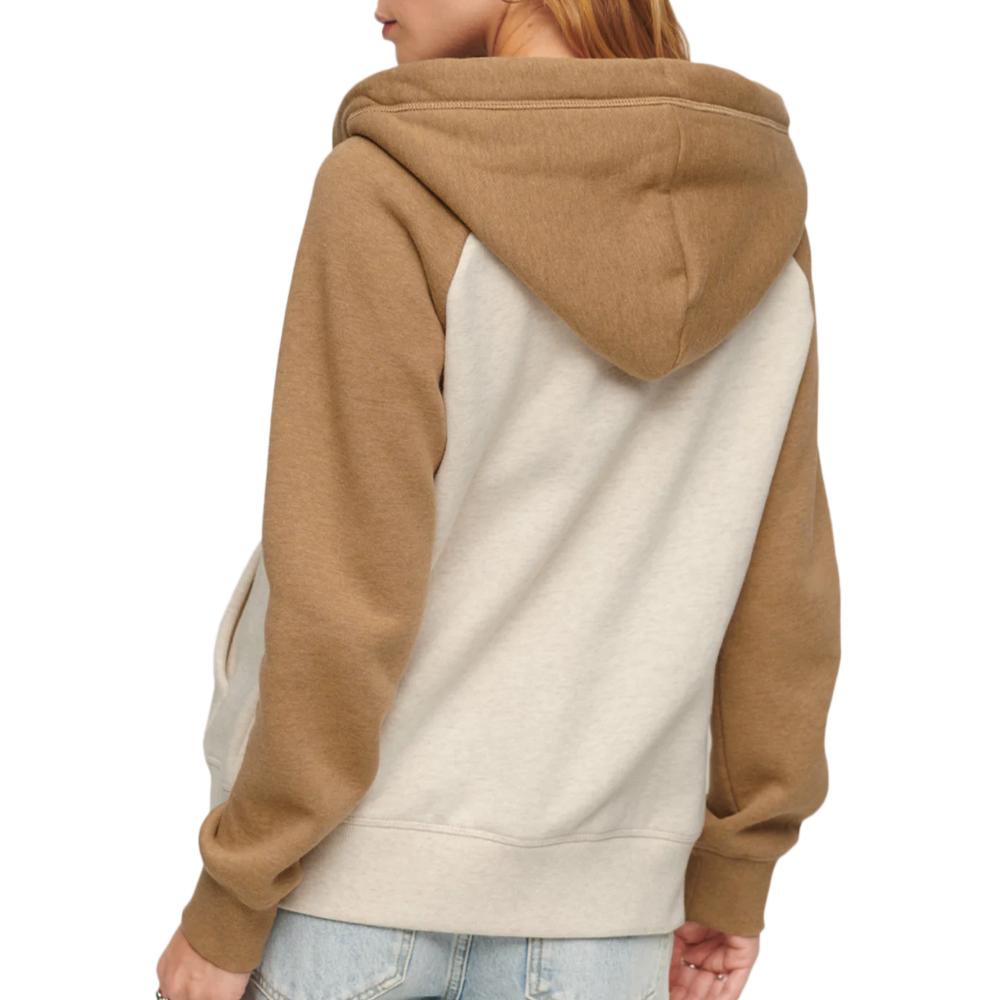 Sweat Zippé Beige/Marron Femme Superdry Essential Baseball vue 2