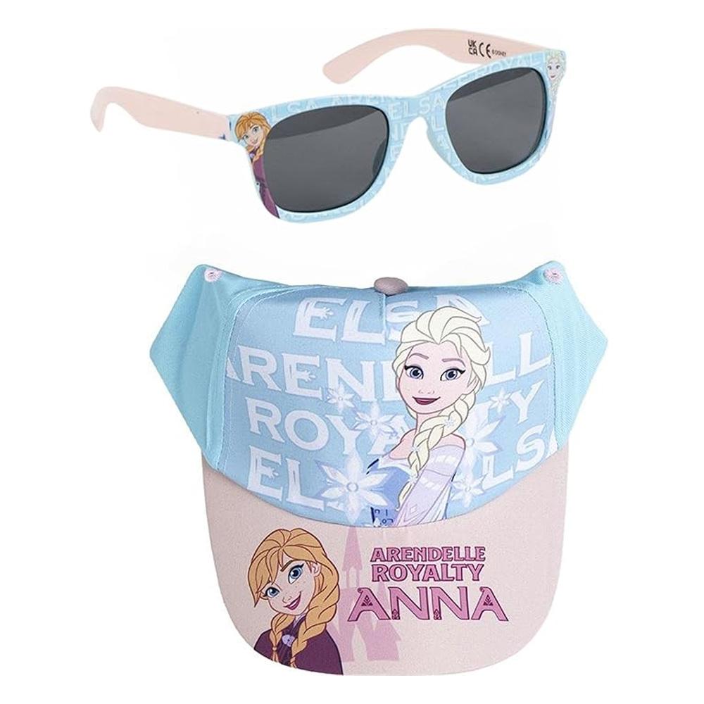 Kit Casquette + Lunette de Soleil Bleu/Rose à Rayures Enfant Sport Zone La Reine Des Neiges pas cher