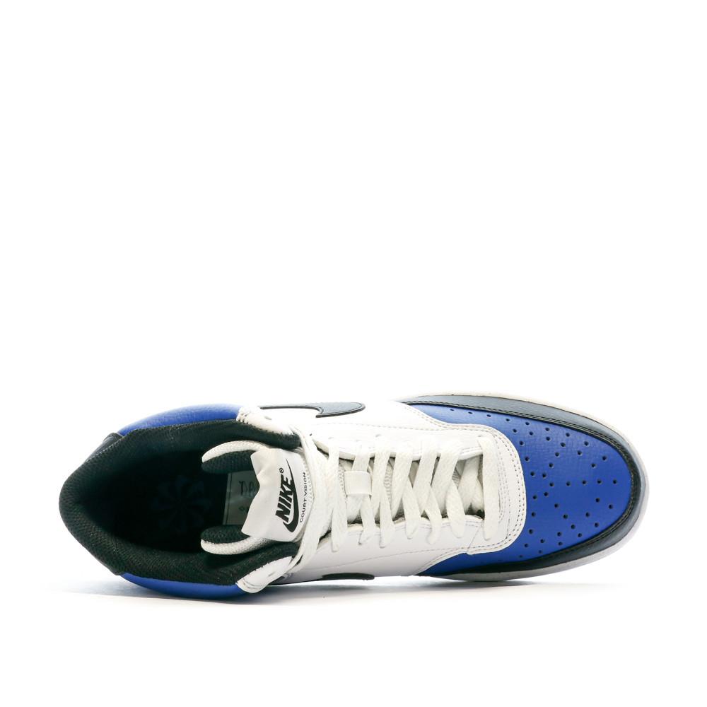 Baskets Blanches/Bleu/Noires Homme Nike Court Vision vue 4