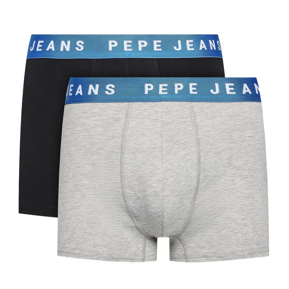 2x Boxers Noir/Gris Homme Pepe Jeans PMU pas cher