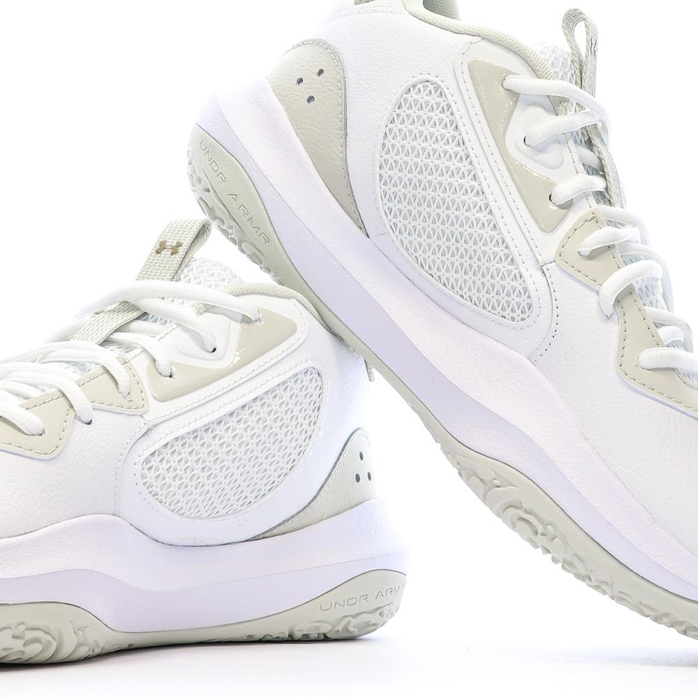 Chaussures de Basket Blanche/Beige Homme Under Armour Lockdown 6 vue 7