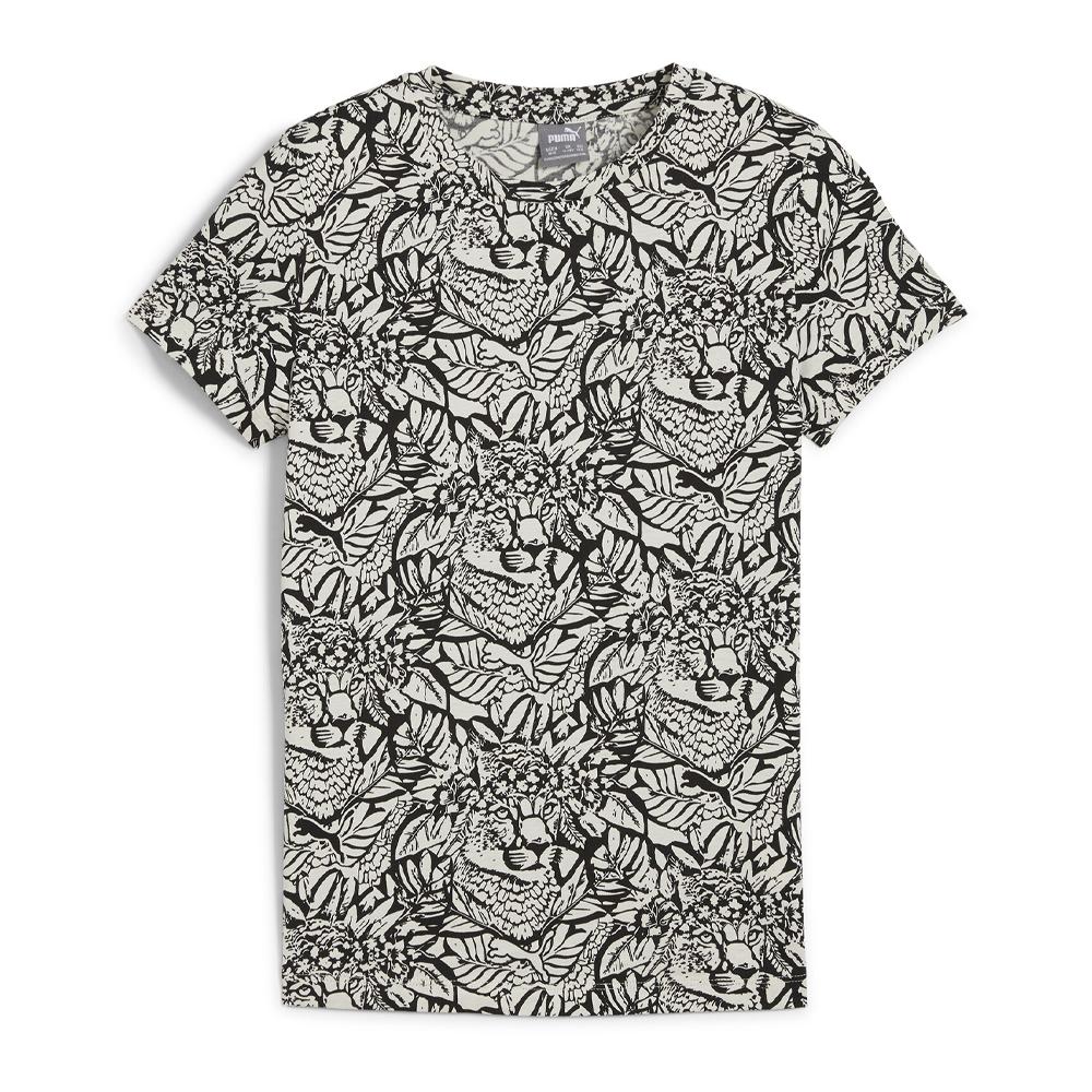 T-shirt Noir/Blanc Fille Puma Tropicat pas cher