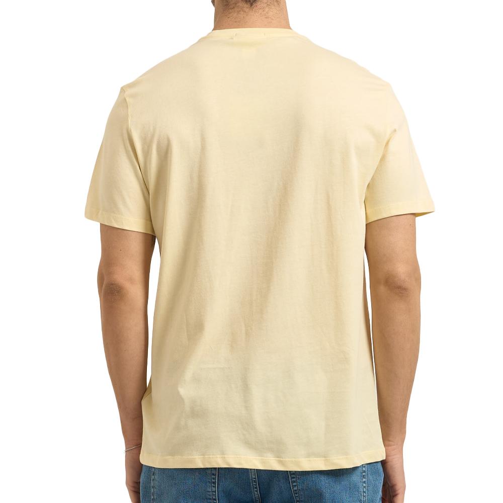 T-Shirt Jaune Homme Calvin Klein Jeans Badge L4G vue 2