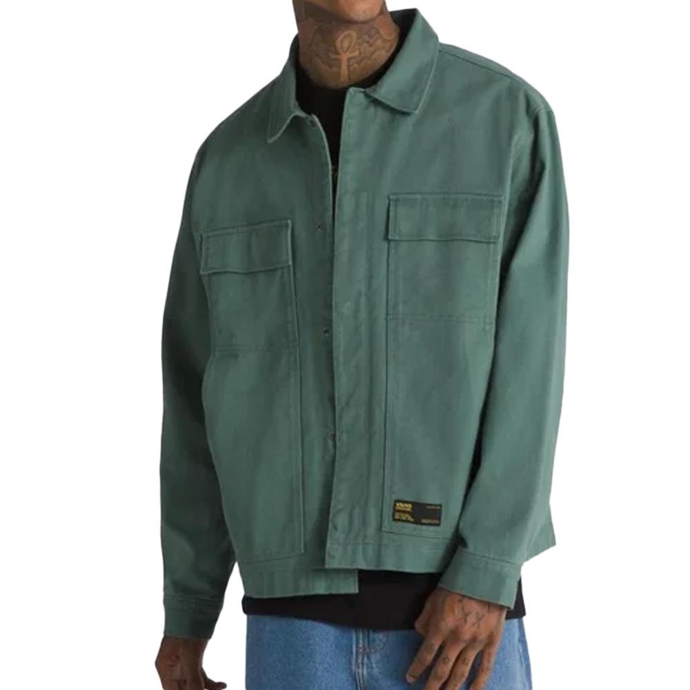 Veste Vert Homme Vans Station Jacket Dark pas cher